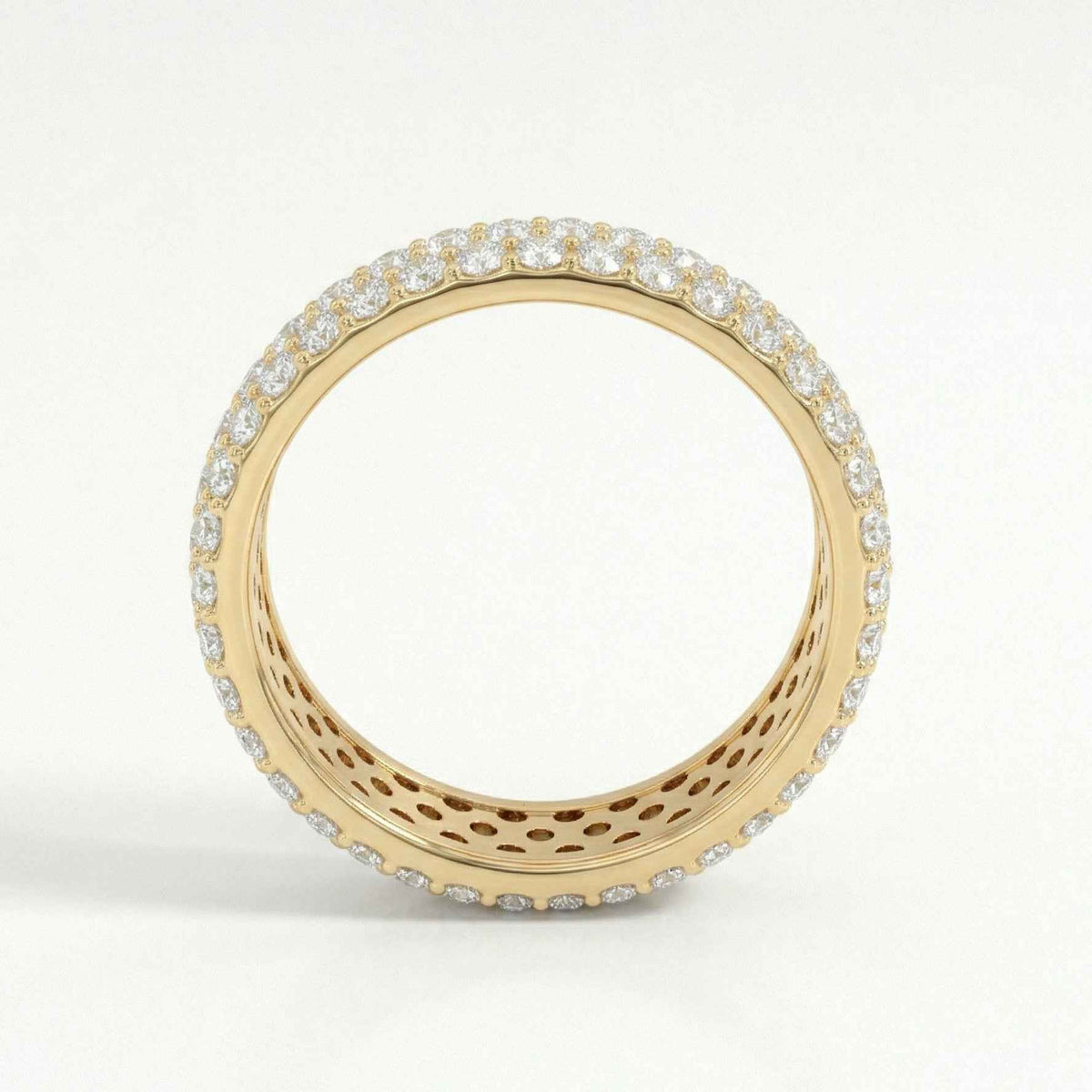 The Triple Radiance: 3.00ct Moissanite Rose Gold Eternity Band