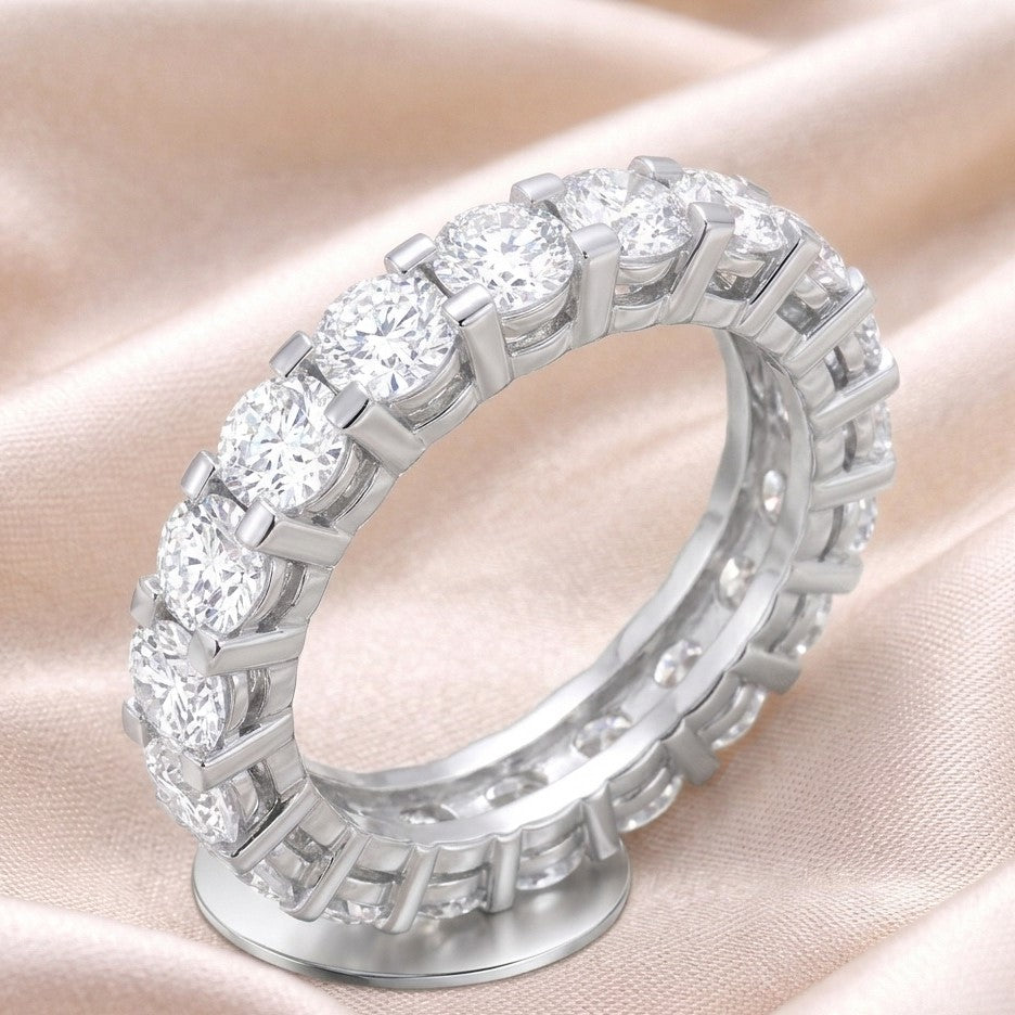 The Eternal Brilliance: 2.90ct Round Moissanite Eternity Band