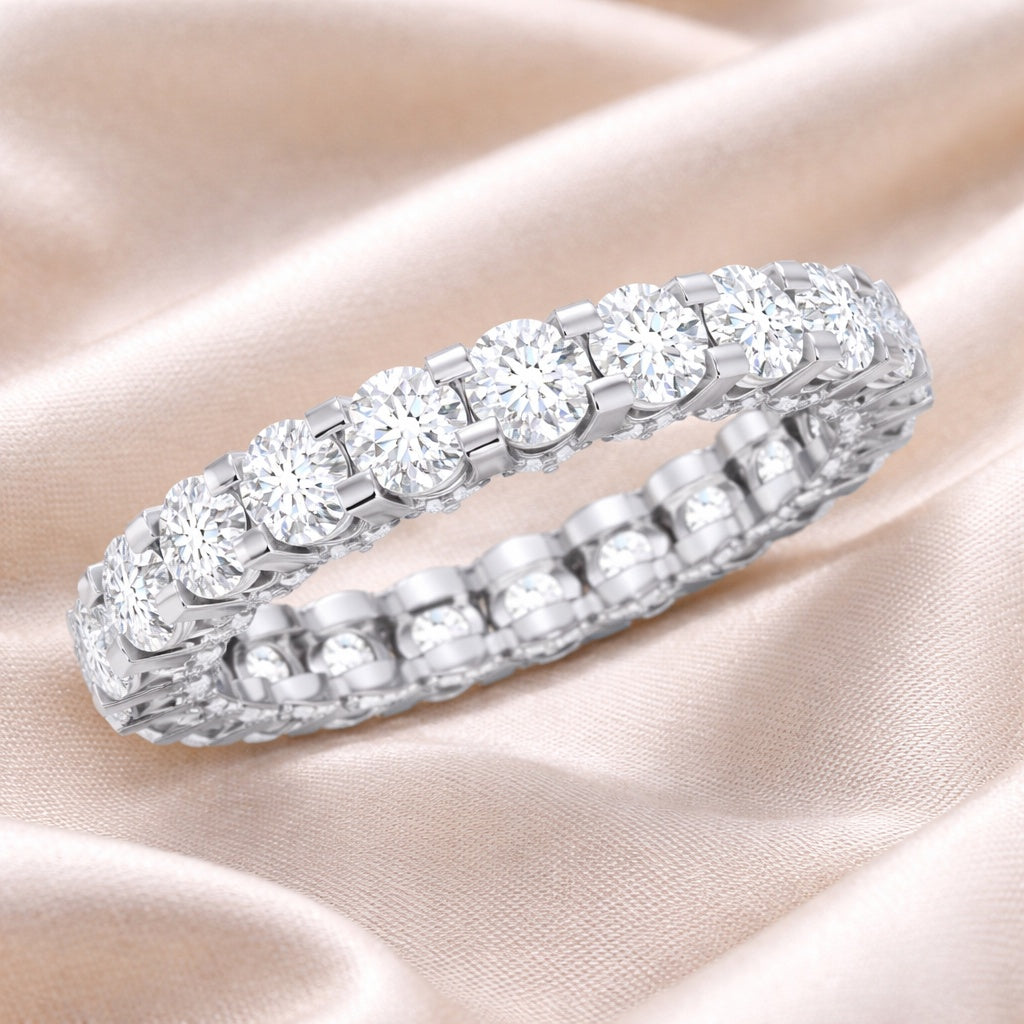 The Eternal Brilliance: 2.90ct Round Moissanite Eternity Band