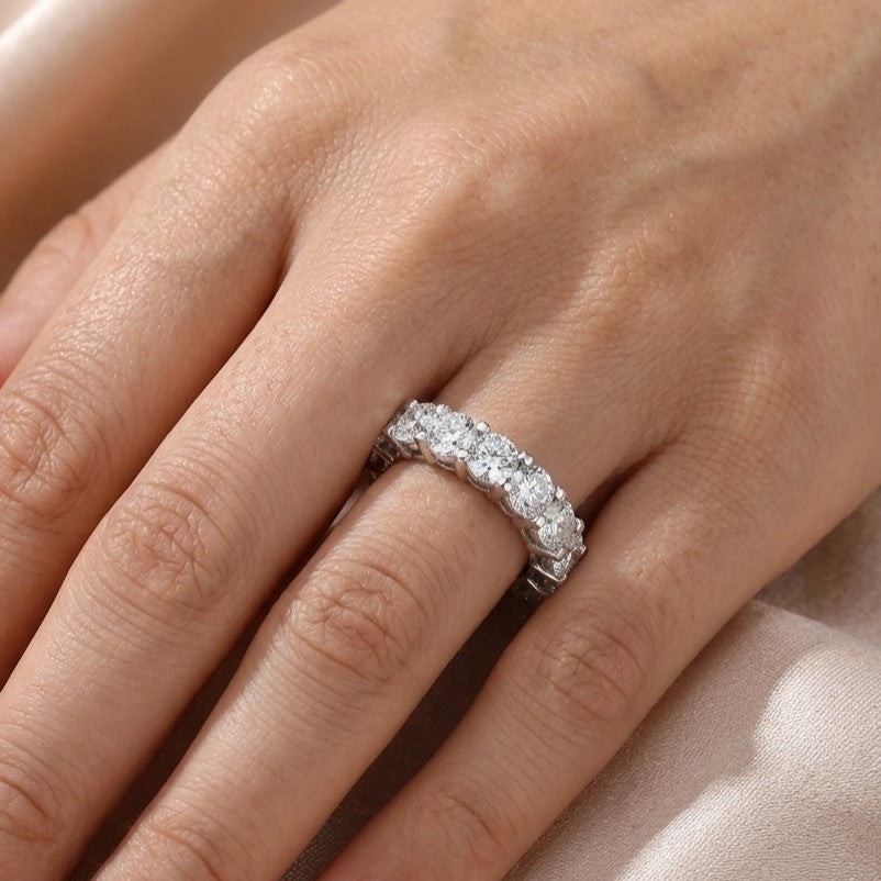 The Eternal Brilliance: 2.90ct Round Moissanite Eternity Band